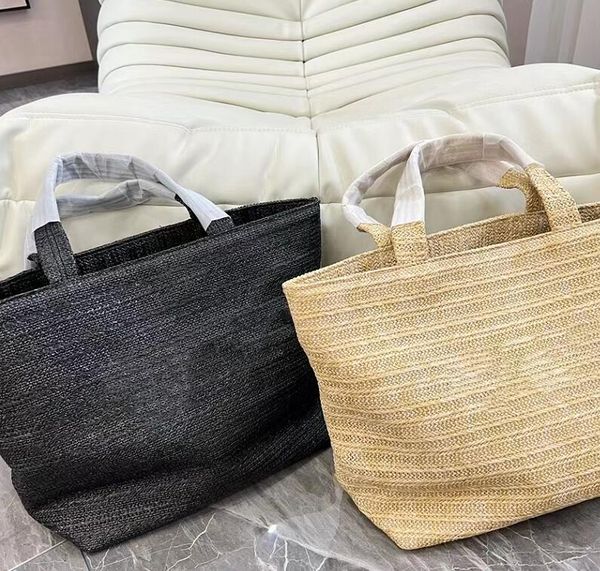 

fashion women weave totes designer luxury brand shopping bag simple letter printing high capacity sandbeach womens single-shoulder bags