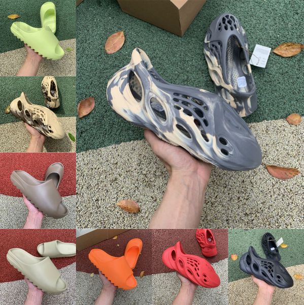 

slippers designer slides desert sand summer brown flat mens women mineral blue resin slide sandal graffiti bone rubber mxt moon gray blueopd, Black