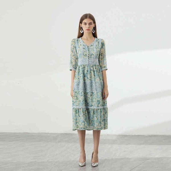 

casual dresses summer dress refreshing age reduction summer georges print v-neck 5-sleeve women qa9b, Black;gray
