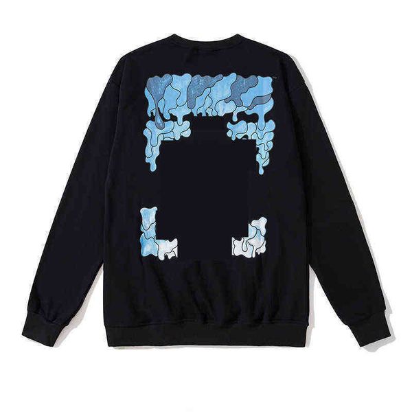 

fashion sweatshirts offs mens brand designers hoodies wilard gradient dissolved water drop arrow back printing pullover for women sweatshirt, Black