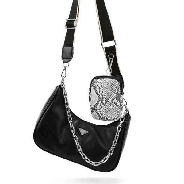 

handbag armpit bag women's leisure chain simple two-piece set solid color magic stick purses