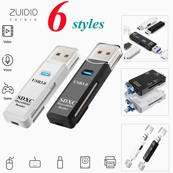 Hubs Styles OTG Kart Okuyucu USB 3.0/Micro SD/TF Kart/Tip C Mini Drive-Free Multi-Function adaptörü Hubusb