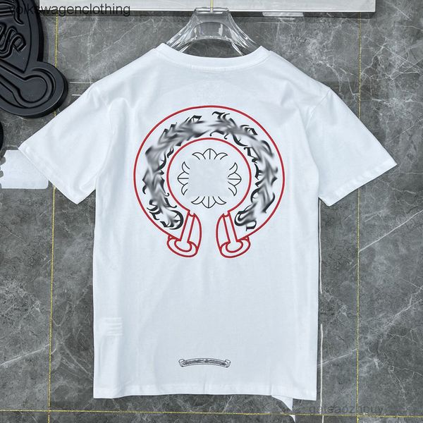 

mens classic t shirts brand t-shirts ch white short sweater casual embossed letter horseshoe sanskrit cross pattern designers qoas, White;black