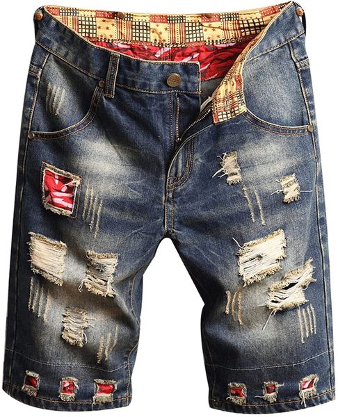 

ripped distressed jean shorts broken holes slim fit stretch denim short pants casual straight leg jeans shorts x7mh#, White;black