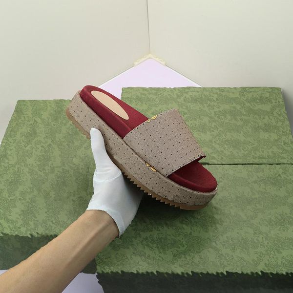 

platform sandal luxury flat sandals design embroidery black thick ob105 soled slippers shallow beach leisure indoor complete set of accessor