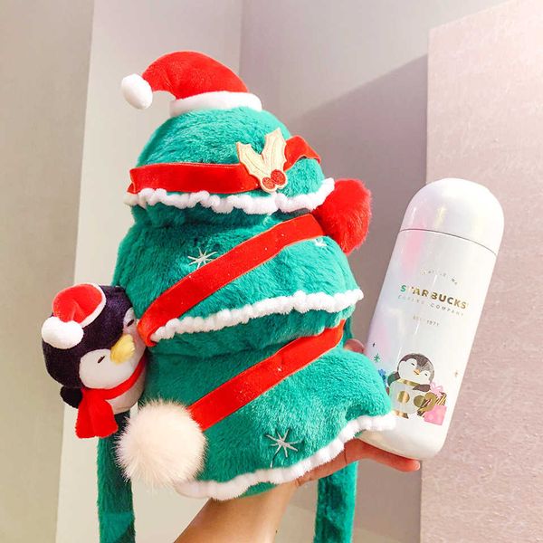 

starbucks 21 new christmas gift lovely penguin capsule stainless steel insulated water cup with christmas tree cup cover