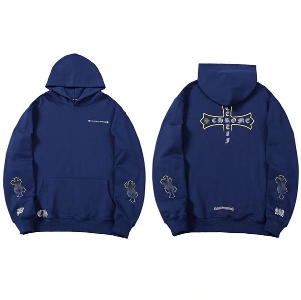 

mens luxury classic hoodie designer fashion zipper brand ch sweatshirts horseshoe sanskrit cross print pullover hooded sweater coat womens h, Black