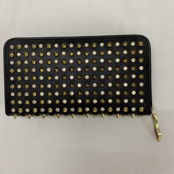 

2021 mens womens wallets rivet short fold leather purse wallet and purses handbags credit card holders bucket bag, Red;black