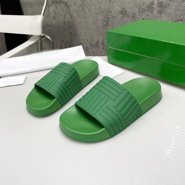 

summer new brand designer green pvc flat slippers women round open toe thick sole flat shoes casaul beach shoes mujer, Black