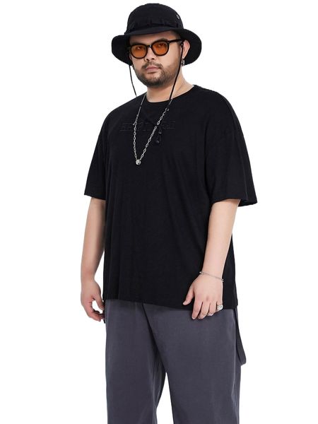 

men slogan embroidered drop shoulder tee t3db#, White;black