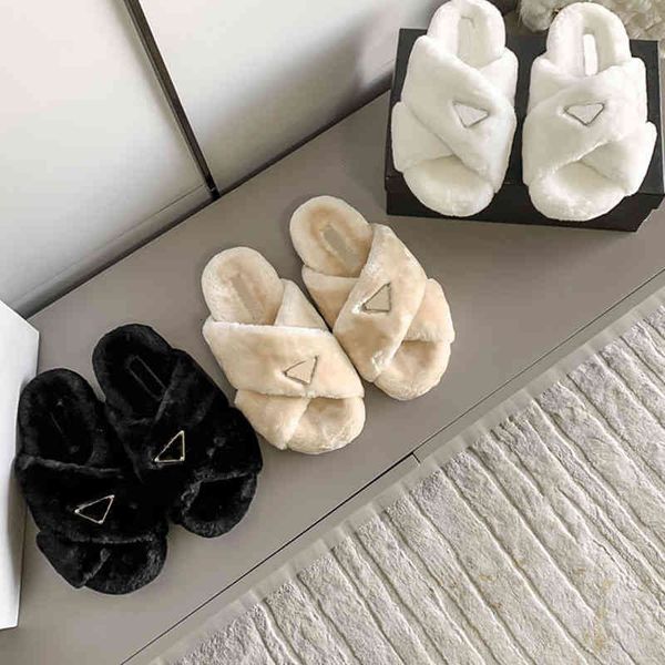 

slippers autumn and winter net red wool slippers women wear thick bottom warm cotton comfortable flip flops indoors outdoors, Black