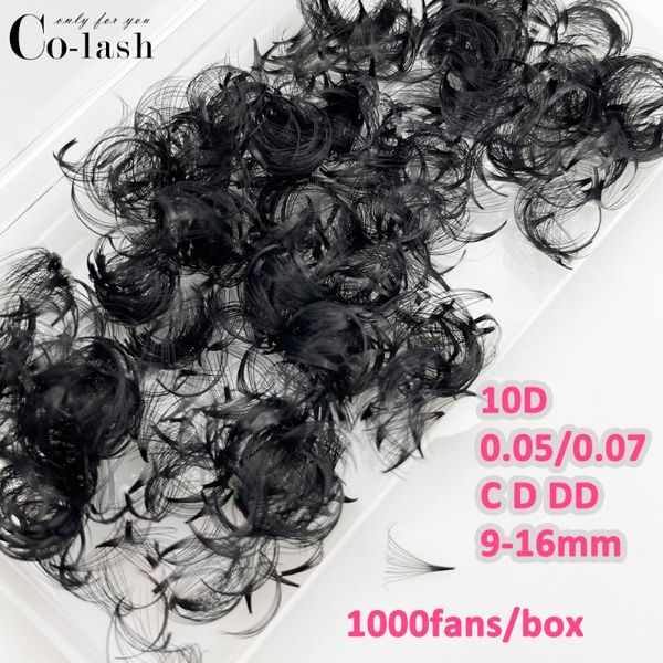 Накладные ресницы Fans 10D Loose Volume Lashes Promade Наращивание ресниц Тонкая острая основа Russian Premades Silk Individual LashFalse