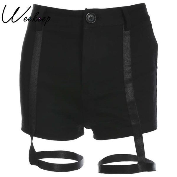 

weekeep black shorts high waist party club bodycon womens shorts summer short feminino sweatpants y200403, White;black