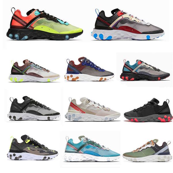 

2021 vision react element 87 55 mens running shoes tour yellow undercover camo red men women sail triple black white taped seams sports