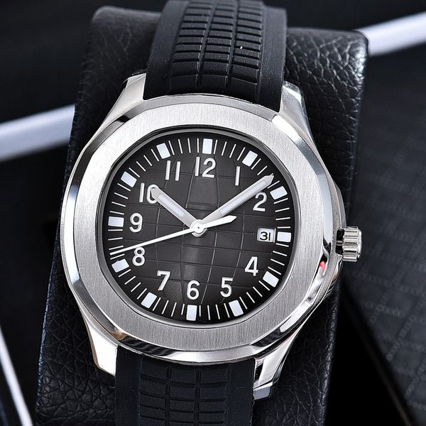 

new luxury mechanical automatic watch fashion waterproof rubber belt calendar watches various colors are available, Slivery;brown