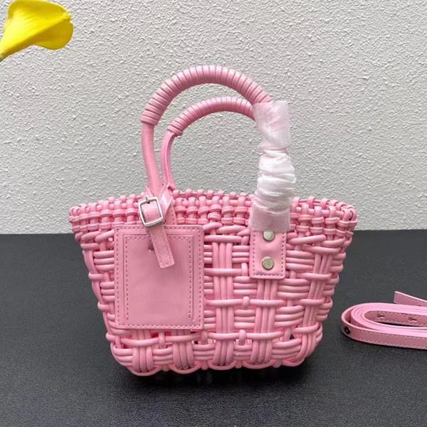 

crochet beach bags bistro crossbody bags hollow out women handbag purse genuine leather letter helix handle detachable belt strap message wa