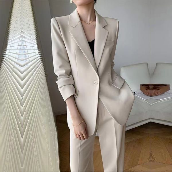 

womens suits blazers autumn and spring casual slim woman jacket fashion lady office suit pockets business notched coat 3 colors options, White;black