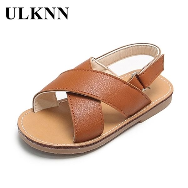 

ulknn boys sandals summer leather waterproof childrens beach shoes baby sandals girls beach shoes 137 years old kids 220711, Black;red