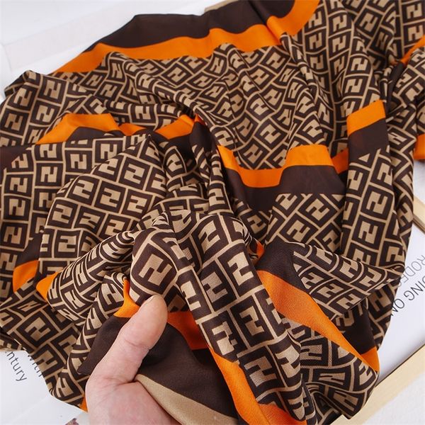 

60% off 2022 autumn and winter new scarves silk scarf women's print brown plain four seasons decoration leopard cotton popular, Blue;gray