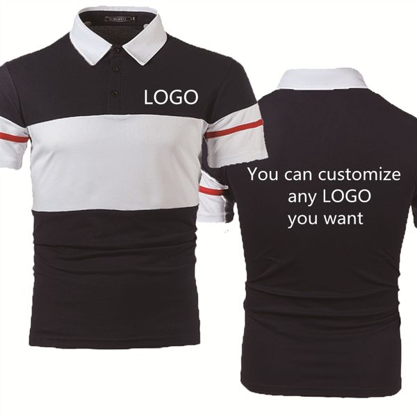 

casual trend summer men's polo shirt custom printing short sleeve splicing cotton men's short sleeve 220608, White;black