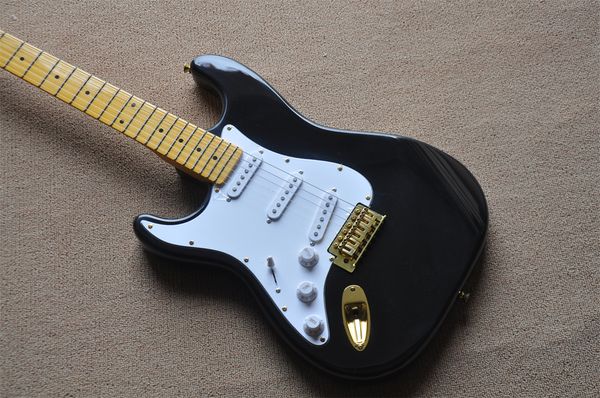 Gitar sol el 22 ürün akçaağaç klavye altın aksesuarları siyah yüksek kaliteli elektrikli gitar ücretsiz teslimat