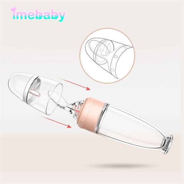 Imebaby nato bambino silicone pasta di riso bottiglia bambino alimentazione cucchiaio silicone contagocce biberon cucchiaio bambino bottiglia 220715