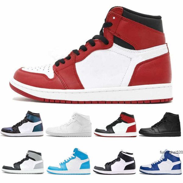 

university blue 1s basketball shoes 1 high dark mocha electro orange military unc light smoke grey hyper chicago pate og designer shoes, Black