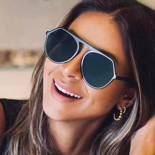 

sunglasses designer retro round steampunk for women pilot shade eyeglasses gradient lens punk sun glasses, White;black