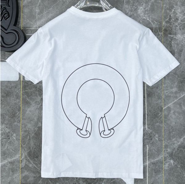 

classic summer designer ch t shirts short sleeves letter horseshoe sanskrit cross print sweatshirts t-shirts woman loose tees 7jbq, White;black