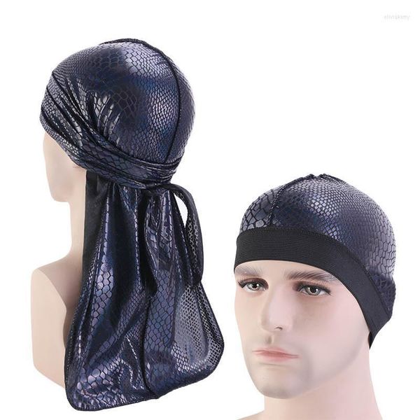 Beanie/Totenkopfkappen Unisex Seidiger Durag mit langem Schwanz und breiten Trägern Wellen für Männer Solid Doo Rag Bonnet Cap Bequeme Schlafmütze Oliv22