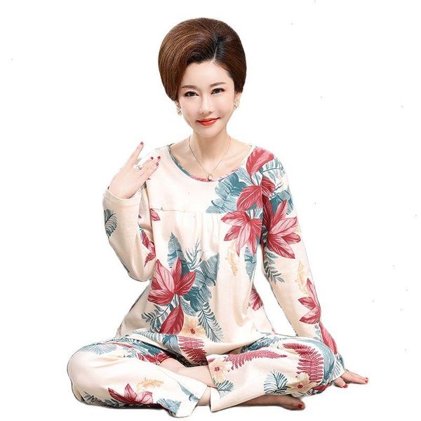 

pyjamas -4xl women sleepwear pijama feminino pajamas set spring and autumn female 100 cotton floral, Black;red