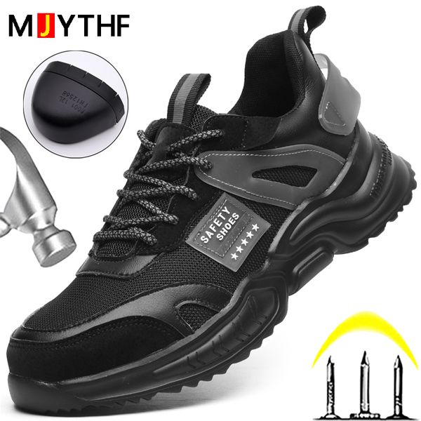 

fashion work safety shoes anti-smash anti-puncture work sneakers male steel toe shoes lightweight safety boots work shoes 2022, Red;white