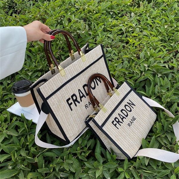 

wholesale women's summer fashion printed high-capacity tote woven portable single broadband messenger design purses online