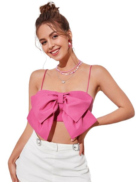 

bow front crop cami q1dw#, White