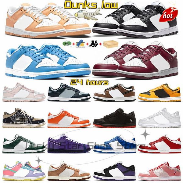 

with box casual shoes dunks sb panda designer men women low sneakers white black unc green sail grey fog syracuse michigan kentucky mens
