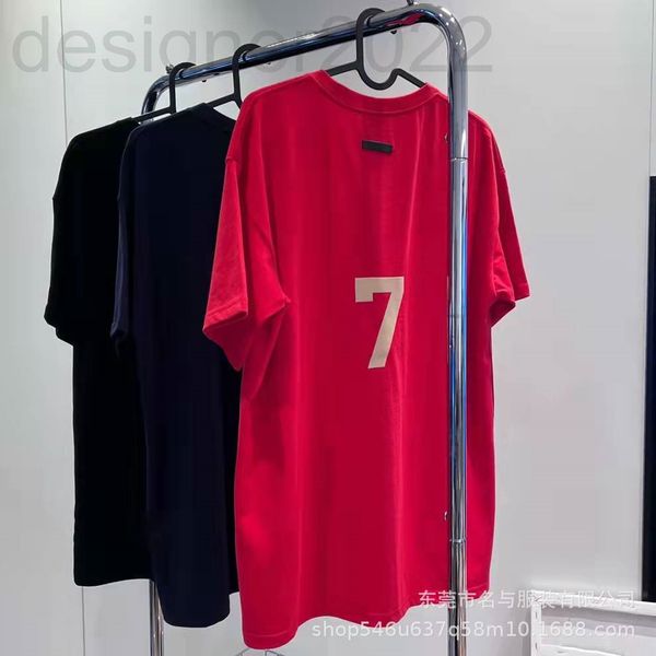 

women's t-shirt designer correct version fog flocking printing season 7 summer round neck short sleeve t-shirt men's and women&#03, White