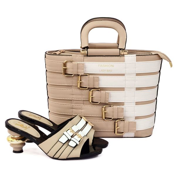 

2022 women ladies real leather summer sandals chunky high heels peep-toes slipper matching hand bag wedding dress shoes party buckle slip-on, Black