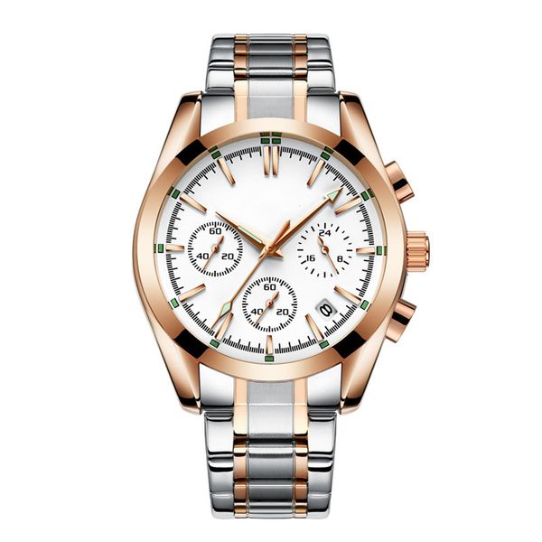 

casual watches automatic business 6 hand watch sports sapphire lens stainless steel watch, Slivery;brown