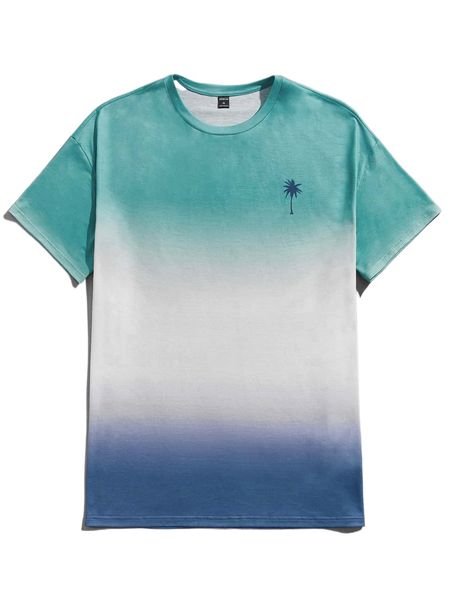 

men palm tree print ombre tee o8yv#, White;black