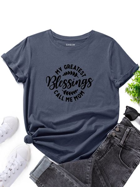 

plant & slogan graphic tee 72bx#, White