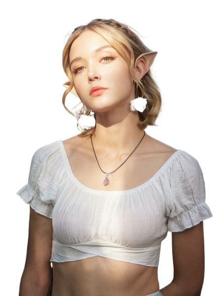 

romwe tie back crop blouse r8io#, White