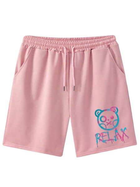 

men cartoon & letter graphic shorts 40fy#, White;black