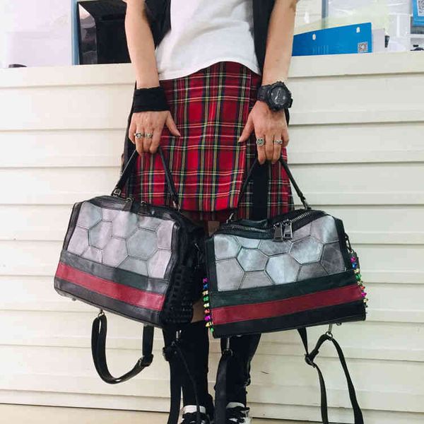 

fashion color contrast women's single autumn shoulder oblique back double shoulder back trend european and american style women's