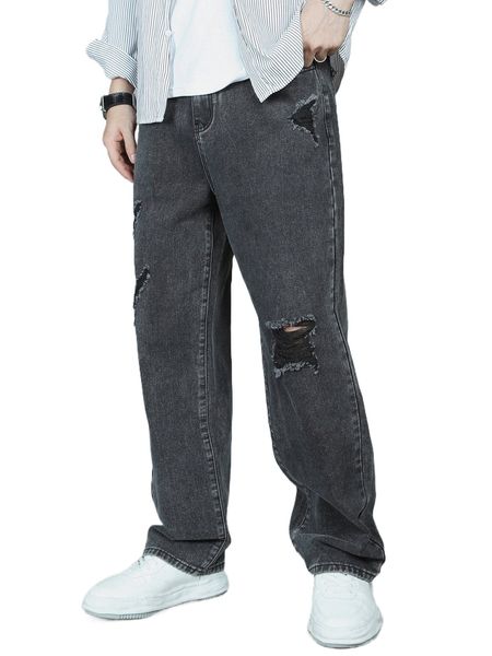 

men ripped frayed tapered jeans a3ih#, Blue