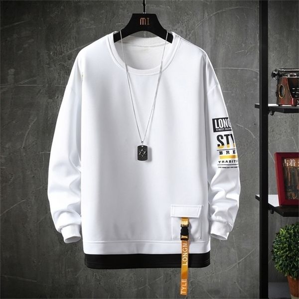 

solid color sweatshirt men harajuku hoodies autumn spring hoody casual hoodie cotton sweatshirts men streetwear clothes lj200826, Black