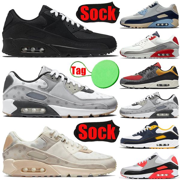 

with sock tag 90 90s mens womens running shoes triple black white shimmer polka safari infrared blue void cork camo men trainers sports snea