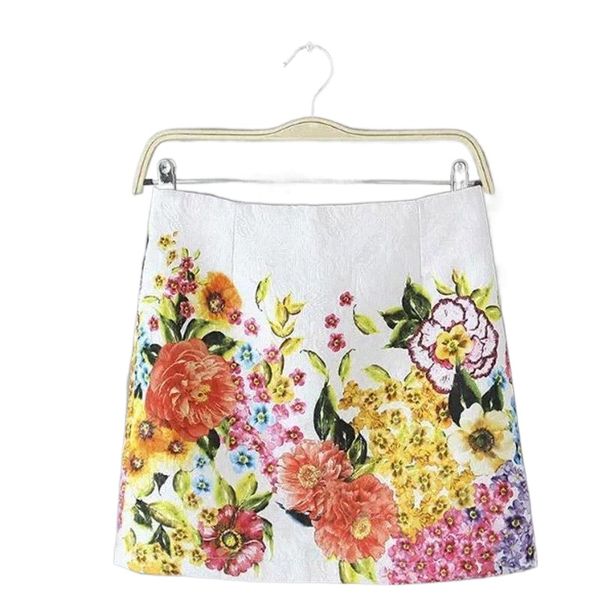 

skirts wholesale- women sweet floral print vintage zipper quality femininas ladies casual office wear clothes china bsq2941 u9jp#, Black