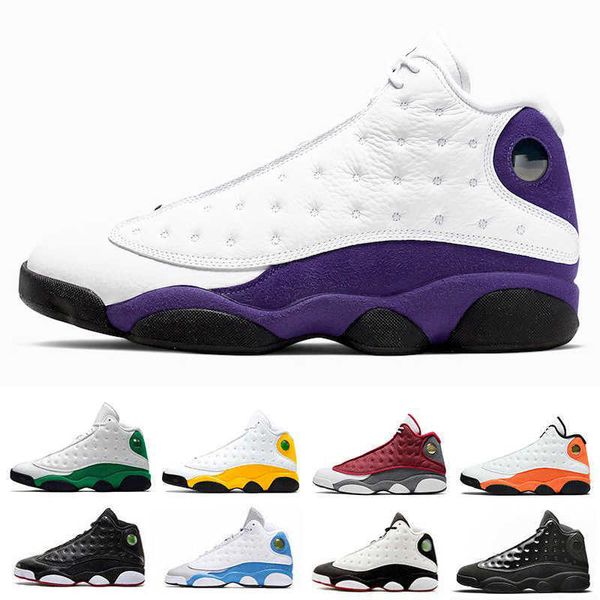 

jumpman 13 la court purple del sol 13s mens basketball shoes red flint chicago bred starfish gold glitter dark powder blue men outdoor, Black