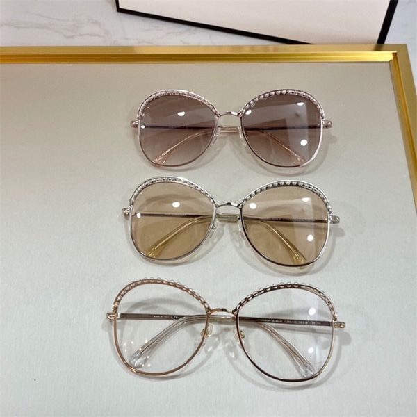 

30% off new new designer fashion sunglasses designer butterfly pearl frame plain light glasses star net red same female, White;black