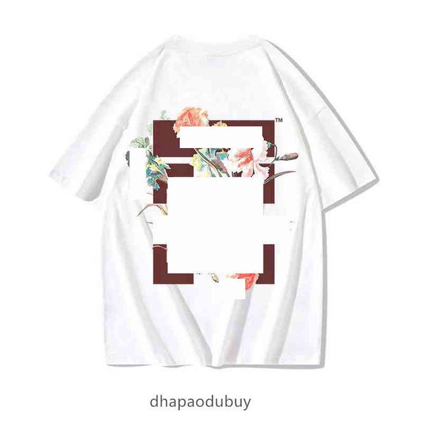

brand spring and summer men's t shirts off turquoise flocked arrow sleeve t-shirt short tshirts for men designers ow pure cotton aaa, White;black
